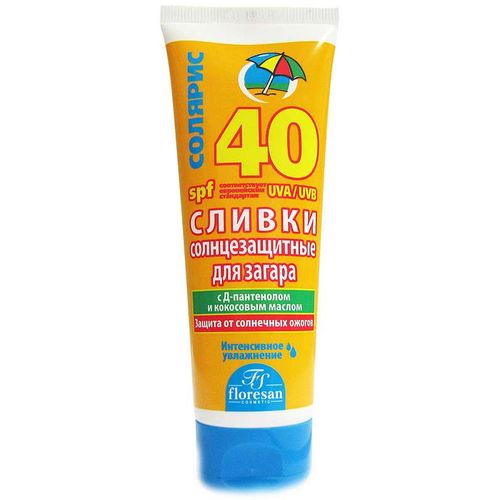 ФЛОРЕСАН СОЛЯРИС СЛИВКИ СОЛНЦЕЗАЩИТ Д/ЗАГАРА SPF40 (Ф-471) КОСМЕТИЧЕСКИЙ БАЛЬЗАМ 75 МЛ №1