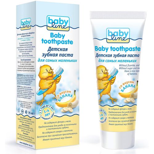 BABYLINE ЗУБН ПАСТА БАНАН 1-4 ЛЕТ ЗУБНАЯ ПАСТА ДЕТСКАЯ 75 МЛ №1