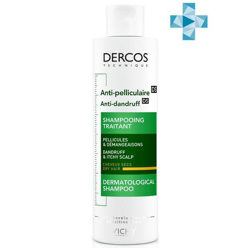VICHY DERCOS ШАМПУНЬ-УХОД П/ПЕРХОТИ ИНТЕНСИВ DS РЕГУЛИР Д/НОРМ/ЖИР ВОЛОС ШАМПУНЬ  200 МЛ №1