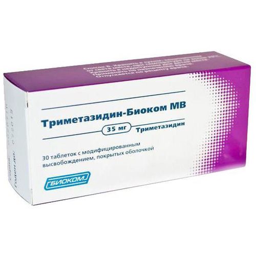 ТРИМЕТАЗИДИН-АКОС МВ ТАБЛЕТКИ С МОДИФИЦИРОВАННЫМ ВЫСВОБОЖДЕНИЕМ ПОКРЫТЫЕ ОБОЛОЧКОЙ 35 МГ   №30