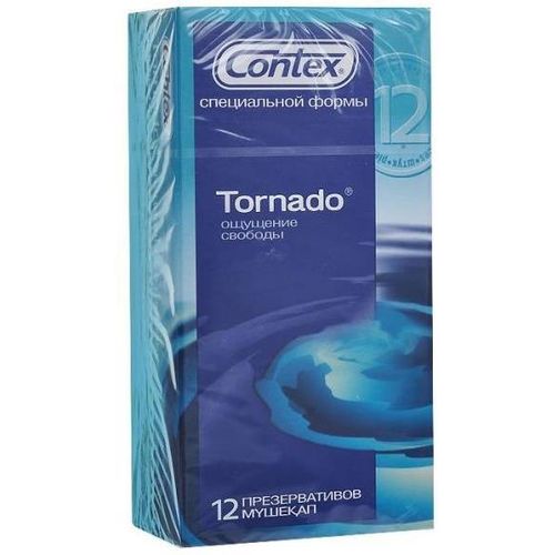 CONTEX ПРЕЗЕРВАТИВЫ АНАТ ФОРМЫ TORNADO ПРЕЗЕРВАТИВ №12
