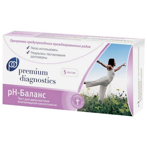 PREMIUM DIAGNOSTICS PH ТЕСТ-ПОЛОСКИ Д/ОПР ВЛАГАЛИЩНОЙ КИСЛОТНОСТИ ТЕСТ НА РН ВЛАГАЛИЩА №5