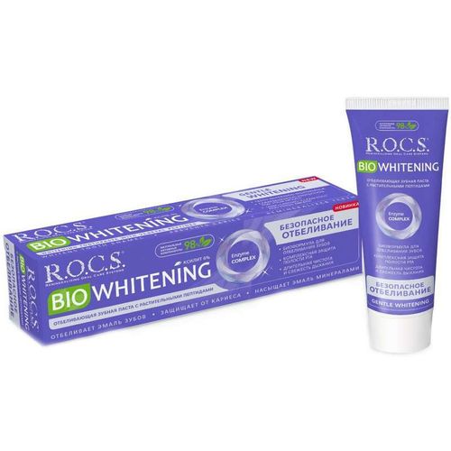 ROCS ЗУБ ПАСТА Д/ВЗР BIOWHITENING БЕЗОПАСНОЕ ОТБЕЛИВАНИЕ ЗУБНАЯ ПАСТА ОТБЕЛИВАЮЩАЯ 94 Г №1