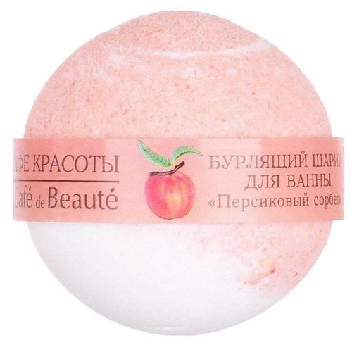 КАФЕ КРАСОТЫ ШАР Д/ВАННЫ БУРЛЯЩИЙ ПЕРСИКОВЫЙ СОРБЕТ КОСМЕТИЧЕСКИЕ СРЕДСТВА ПРОЧИЕ 120 Г №1