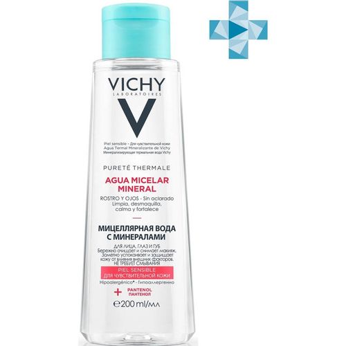 VICHY PURETE THERMAL ВОДА МИЦЕЛЛЯР Д/ЧУВСТВИТЕЛЬНОЙ КОЖИ С МИНЕРАЛАМИ ВОДА МИЦЕЛЛЯРНАЯ  200 МЛ №1