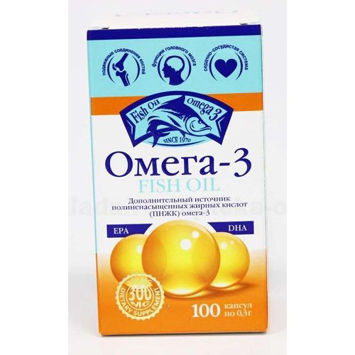 ПРИРОДНАЯ ПОМОЩЬ ОМЕГА-3 КАПСУЛЫ №100
