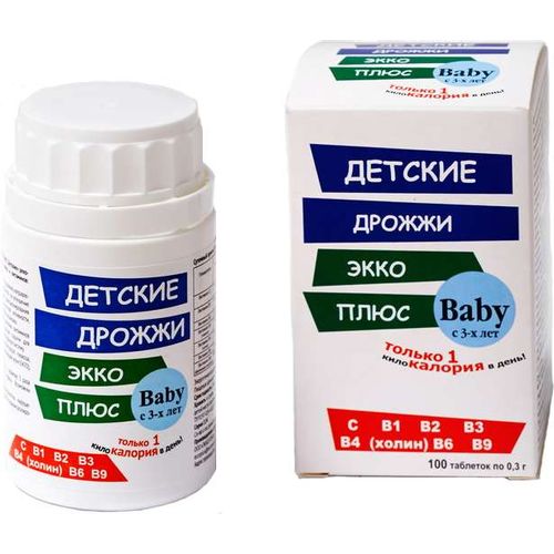 ЭККО ПЛЮС ДРОЖЖИ ПИВНЫЕ ДЕТСКИЕ ТАБЛЕТКИ 0,3 Г №100