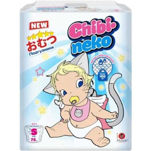 MANEKI CHIBI-NEKO ПОДГУЗНИКИ S 4-8КГ ПОДГУЗНИКИ ДЕТСКИЕ-ТРУСЫ №72