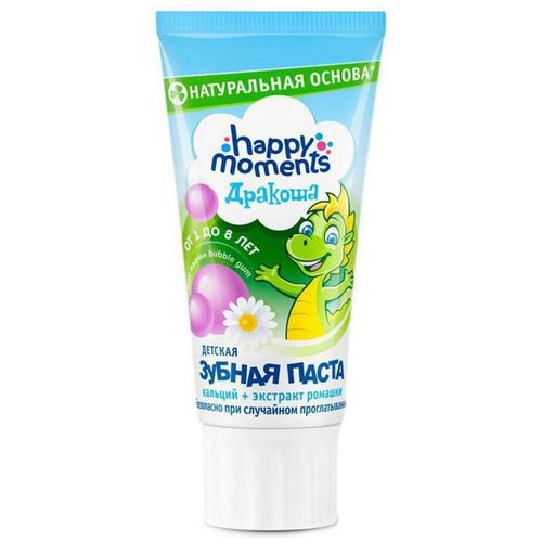 HAPPY MOMENTS ДРАКОША ЗУБНАЯ ПАСТА ГЕЛЕВАЯ ВКУС ЖВАЧКИ ЗУБНАЯ ПАСТА ДЕТСКАЯ 60 МЛ №1