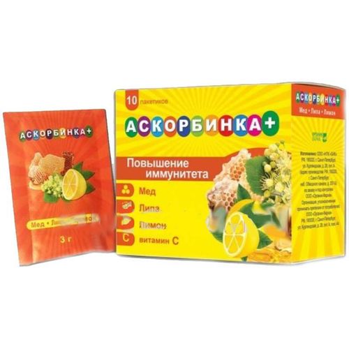 АСКОРБИНКА+ МЕД ЛИПА ЛИМОН ПОРОШОК  3 Г №10