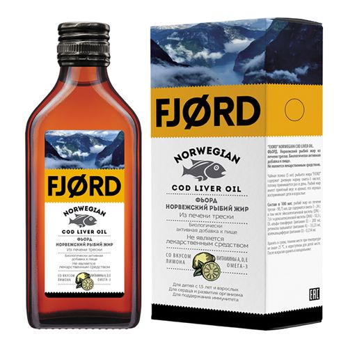 FJORD/ФЬОРД РЫБИЙ ЖИР НОРВЕЖСКИЙ РАСТВОР ДЛЯ ПРИЕМА ВНУТРЬ  100 МЛ №1