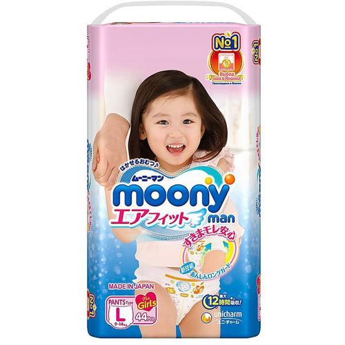 MOONYMAN ПОДГУЗНИКИ-ТРУСИКИ УНИВЕРСАЛЬНЫЕ L (9-14КГ) Д/ДЕВОЧЕК ПОДГУЗНИКИ ДЕТСКИЕ-ТРУСЫ №44