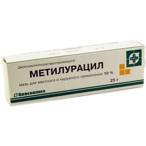 МЕТИЛУРАЦИЛ МАЗЬ ДЛЯ МЕСТНОГО И НАРУЖНОГО ПРИМЕНЕНИЯ 100 МГ/Г 25 Г №1