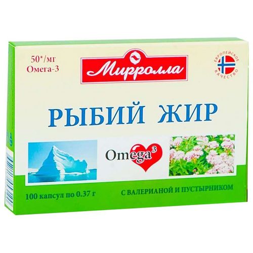 РЫБИЙ ЖИР ПУСТЫРНИК ВАЛЕРИАНА КАПСУЛЫ №100