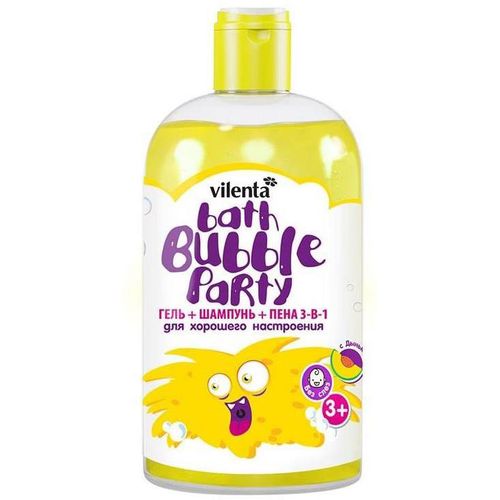 VILENTA BATH BUBBLE PARTY ГЕЛЬ/ШАМП/ПЕНА 3В1 ДЛЯ ДЕТЕЙ КОСМЕТИЧЕСКИЙ ГЕЛЬ 400 МЛ №1