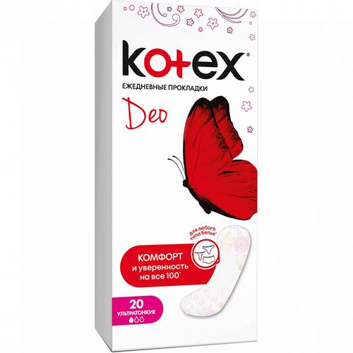 KOTEX ПРОКЛАДКИ ЕЖЕДН УЛЬТРАТОНК ДЕО (СУПЕРСЛИМ) ПРОКЛАДКИ ЖЕНСКИЕ ГИГИЕНИЧЕСКИЕ ЕЖЕДНЕВНЫЕ №20