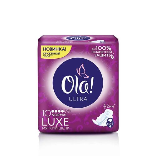 OLA ПРОКЛАДКИ ULTRA LUXE NORMAL МЯГКИЙ ШЕЛК ПРОКЛАДКИ ЖЕНСКИЕ ГИГИЕНИЧЕСКИЕ ULTRA (ТОНКИЕ) №10