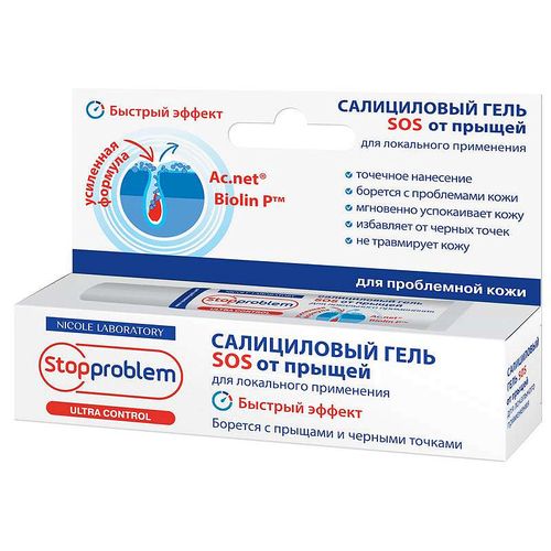 STOPPROBLEM ULTRA CONTROL ГЕЛЬ SOS САЛИЦИЛОВЫЙ ОТ ПРЫЩЕЙ Д/ЛОКАЛЬНОГО ПРИМЕНЕНИЯ ГЕЛЬ ДЛЯ ЛИЦА 15 МЛ №1