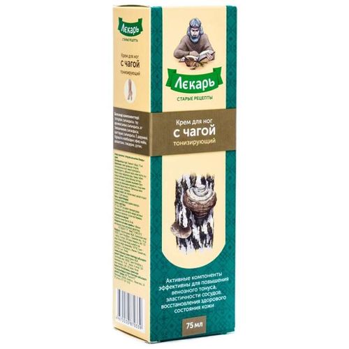 ЛЕКАРЬ КРЕМ Д/НОГ Д/ВЕН ТОНИЗИР ЧАГА КОСМЕТИЧЕСКИЙ КРЕМ 75 МЛ №1