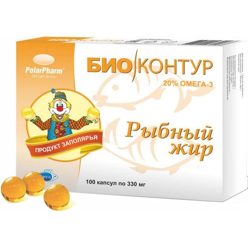 БИОКОНТУР РЫБИЙ ЖИР ПИЩЕВОЙ КАПСУЛЫ  300 МГ №100
