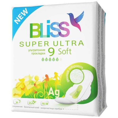 BLISS ПРОКЛАДКИ SOFT SUPER ULTRA ПРОКЛАДКИ ЖЕНСКИЕ ГИГИЕНИЧЕСКИЕ ULTRA (ТОНКИЕ) №9
