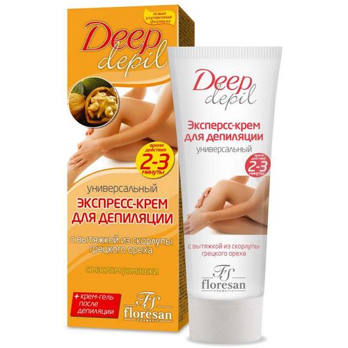 ФЛОРЕСАН DEEP DEPIL КРЕМ-ЭКСПРЕСС УНИВЕРСАЛЬНЫЙ Д/ДЕПИЛЯЦИИ (Ф-122) КОСМЕТИЧЕСКИЙ КРЕМ 100 МЛ №1