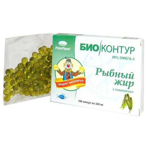 БИОКОНТУР РЫБИЙ ЖИР ЛАМИНАРИЯ КАПСУЛЫ 300 МГ   №100