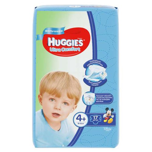 HUGGIES ULTRA COMFORT 4+ ПОДГУЗНИКИ 10-16КГ Д/МАЛЬЧИКОВ И ДЕВОЧЕК ПОДГУЗНИКИ ДЕТСКИЕ №17