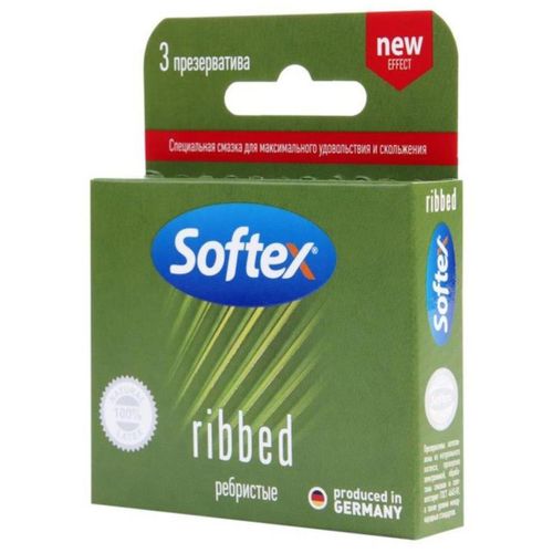 SOFTEX ПРЕЗЕРВАТИВЫ РЕБРИСТЫЕ RIBBED ПРЕЗЕРВАТИВ    №3