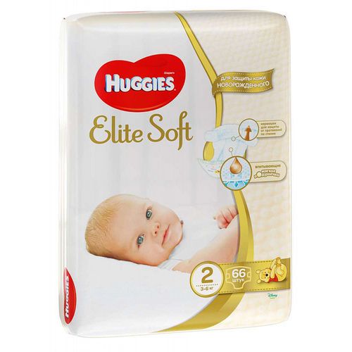 HUGGIES ELITE SOFT 2 ПОДГУЗНИКИ (4-7КГ) ПОДГУЗНИКИ ДЕТСКИЕ №66