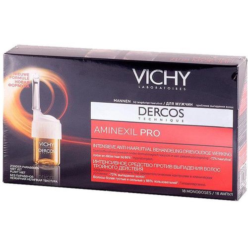 VICHY DERCOS AMINEXIL PRO СРЕДСТВО ТРОЙН ДЕЙСТВИЯ Д/МУЖ КОСМЕТИЧЕСКИЙ КОНЦЕНТРАТ  6 МЛ №18