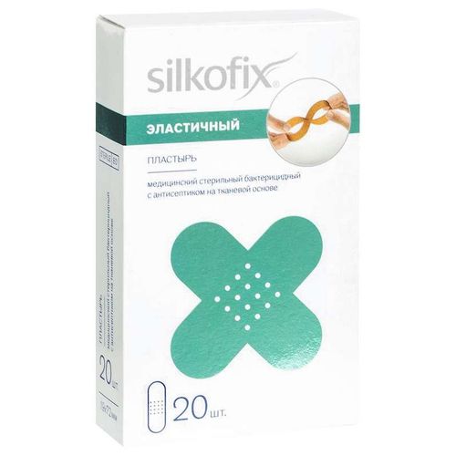 SILKOFIX ЭЛАСТИЧНЫЙ ПЛАСТЫРЬ БАКТЕРИЦИДНЫЙ С АНТИСЕПТИКОМ СТАНДАРТ ПЛАСТЫРЬ   №20