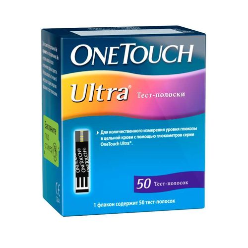 ТЕСТ-ПОЛОСКИ ДЛЯ ГЛЮКОМЕТРА ONE TOUCH ULTRA ТЕСТ-ПОЛОСКИ ДЛЯ ГЛЮКОМЕТРА №50