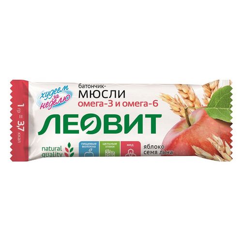 ХУДЕЕМ ЗА НЕДЕЛЮ БАТОНЧИК-МЮСЛИ С ЯБЛОКОМ И СЕМЕНАМИ ЛЬНА БАТОНЧИК 30 Г №1