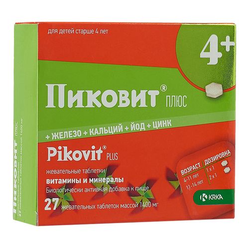 ПИКОВИТ ПЛЮС ТАБЛЕТКИ ЖЕВАТЕЛЬНЫЕ    №27