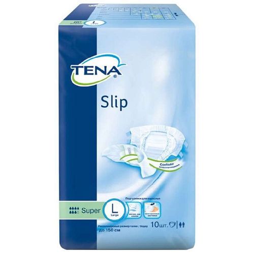 TENA SLIP SUPER ПОДГУЗНИКИ ДЫШАЩИЕ Д/ВЗР L ПОДГУЗНИКИ УРОЛОГИЧЕСКИЕ   №10
