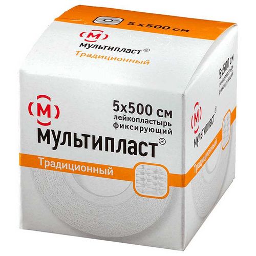 МУЛЬТИПЛАСТ ФИКСИРУЮЩИЙ ЛЕЙКОПЛАСТЫРЬ 5X500 СМ ПЛАСТЫРЬ НА ТКАНЕВОЙ ОСНОВЕ   №1
