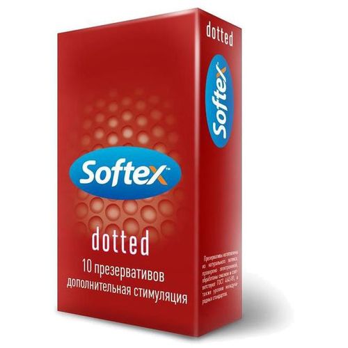 SOFTEX ПРЕЗЕРВАТИВЫ ДОПОЛН.СТИМУЛЯЦИЯ DOTTED ПРЕЗЕРВАТИВ    №10