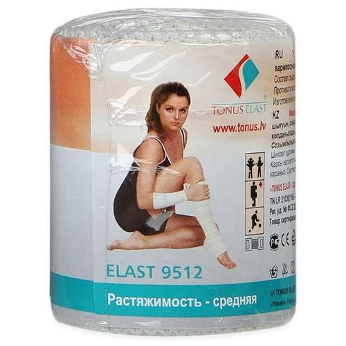 БИНТ ЭЛАСТИЧНЫЙ КОМПРЕССИОННЫЙ СРЕДНЕЙ РАСТЯЖИМОСТИ (3.5 М X 8.0 СМ) АРТ. 9512 БИНТ ЭЛАСТИЧНЫЙ №1