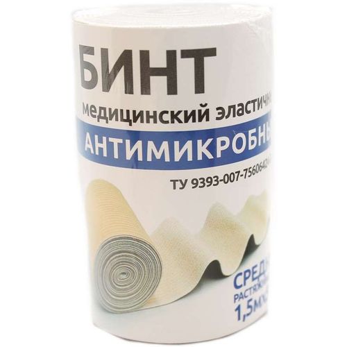 ЛЕОНАРДА БИНТ ЭЛАСТИЧНЫЙ АНТИМИКРОБНЫЙ 1.5 М X 8.0 СМ БИНТ ЭЛАСТИЧНЫЙ №1