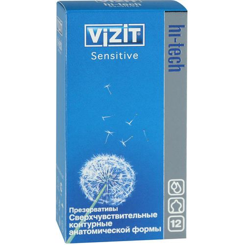 VIZIT ПРЕЗЕРВАТИВЫ HI-TECH SENSITIVE (СВЕРХЧУВСТВИТЕЛЬНЫЕ) ПРЕЗЕРВАТИВ    №12