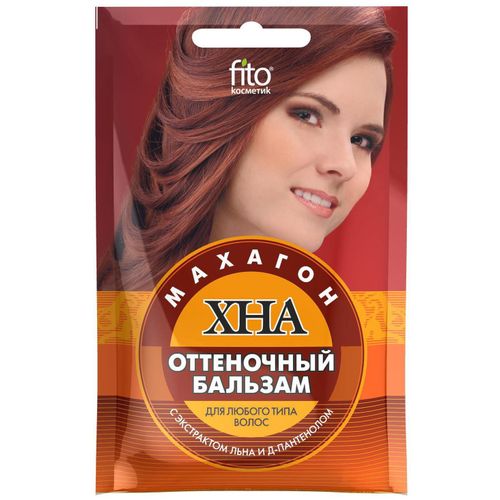 ФИТОКОСМЕТИК ХНА БАЛЬЗАМ ОТТЕНОЧНЫЙ МАХАГОН С ЭКСТРАКТОМ ЛЬНА И Д-ПАНТЕНОЛА БАЛЬЗАМ ДЛЯ ВОЛОС 50 МЛ №1