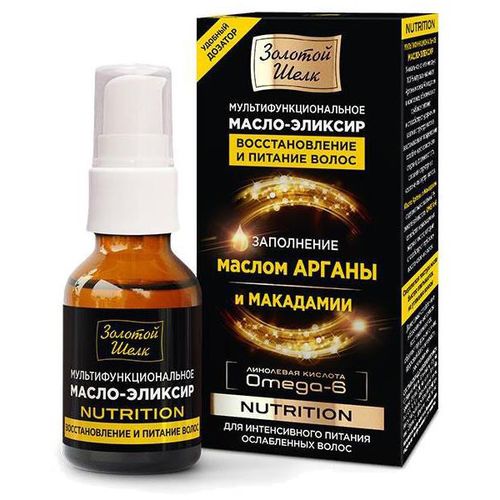 ЗОЛОТОЙ ШЕЛК NUTRITION МАСЛО-ЭЛИКСИР Д/ВОЛОС МУЛЬТИФУНКЦИОНАЛЬНОЕ ВОССТАН И ПИТАНИЕ КОСМЕТИЧЕСКОЕ МАСЛО 25 МЛ №1