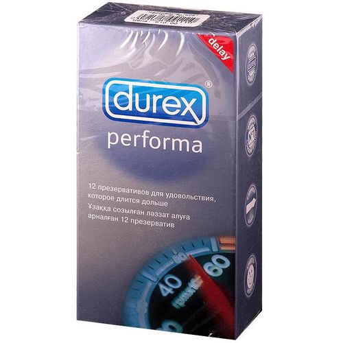 DUREX ПРЕЗЕРВАТИВЫ PERFORMA (ГЛАДКИЕ С АНЕСТЕТИКОМ) ПРЕЗЕРВАТИВ    №12