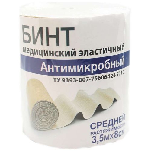 ЛЕОНАРДА БИНТ ЭЛАСТИЧНЫЙ АНТИМИКРОБНЫЙ 3.5 М X 8.0 СМ БИНТ ЭЛАСТИЧНЫЙ №1