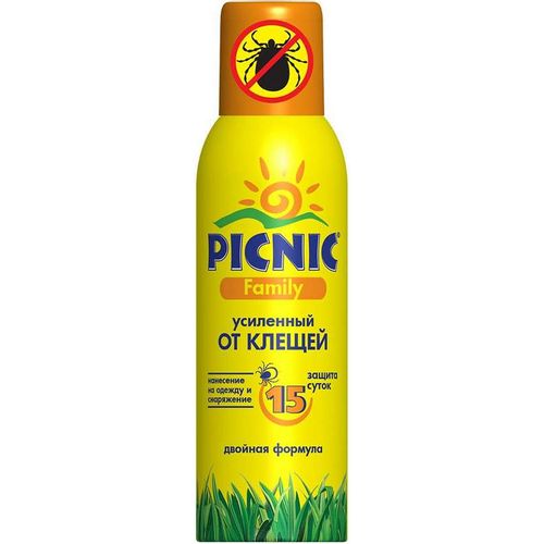 PICNIC FAMILY АЭРОЗОЛЬ УСИЛЕННЫЙ ОТ КЛЕЩЕЙ АЭРОЗОЛЬ 125 МЛ №1