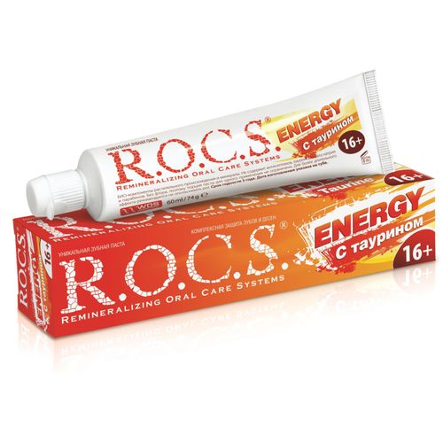 ROCS ЗУБ ПАСТА Д/ВЗР ENERGY С ТАУРИНОМ 60 МЛ ЗУБНАЯ ПАСТА КОМПЛЕКСНАЯ 74 Г №1