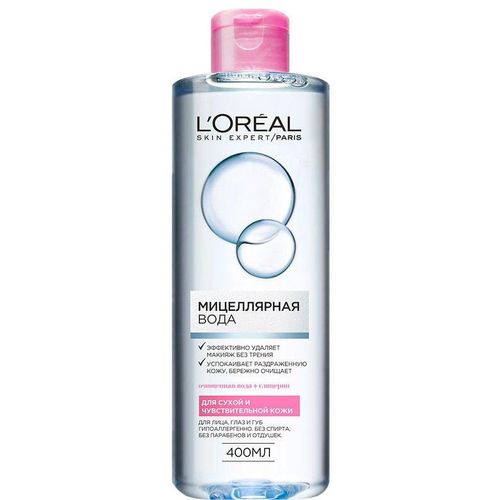 L'OREAL МИЦЕЛЛЯРНАЯ ВОДА Д/СНЯТИЯ МАКИЯЖА Д/СУХОЙ И ЧУВСТВИТЕЛЬНОЙ КОЖИ ВОДА МИЦЕЛЛЯРНАЯ 400 МЛ №1