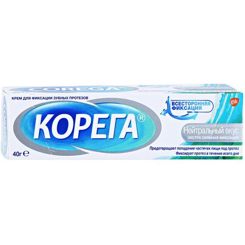 КОРЕГА КРЕМ Д/ФИКС ЗУБН ПРОТЕЗОВ ЭКСТРАСИЛ НЕЙТРАЛЬНЫЙ КРЕМ ДЛЯ ФИКСАЦИИ ЗУБНЫХ ПРОТЕЗОВ 40 МЛ №1