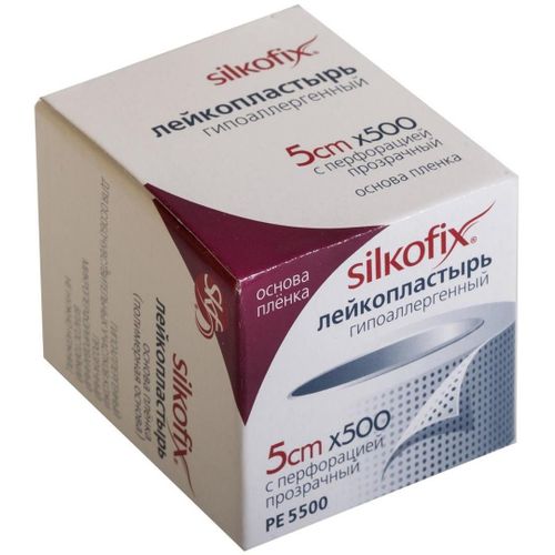 SILKOFIX ПЛАСТЫРЬ ПОЛИМЕРН/ОСНОВА 5СМ X 500 СМ ПЛАСТЫРЬ   №1